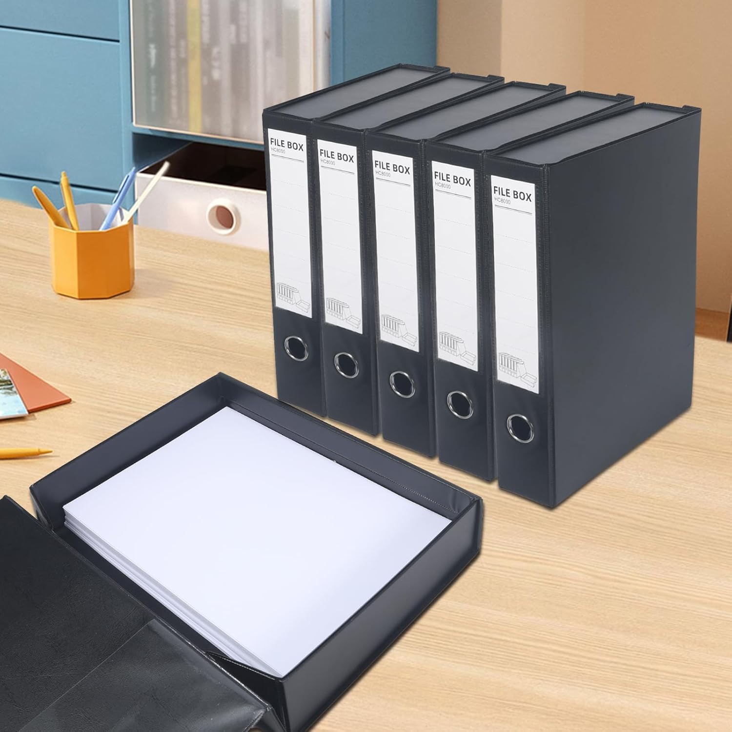Amazon | JIDHUHI A4ファイルボックス 6個 折りたたみ マグネット開閉