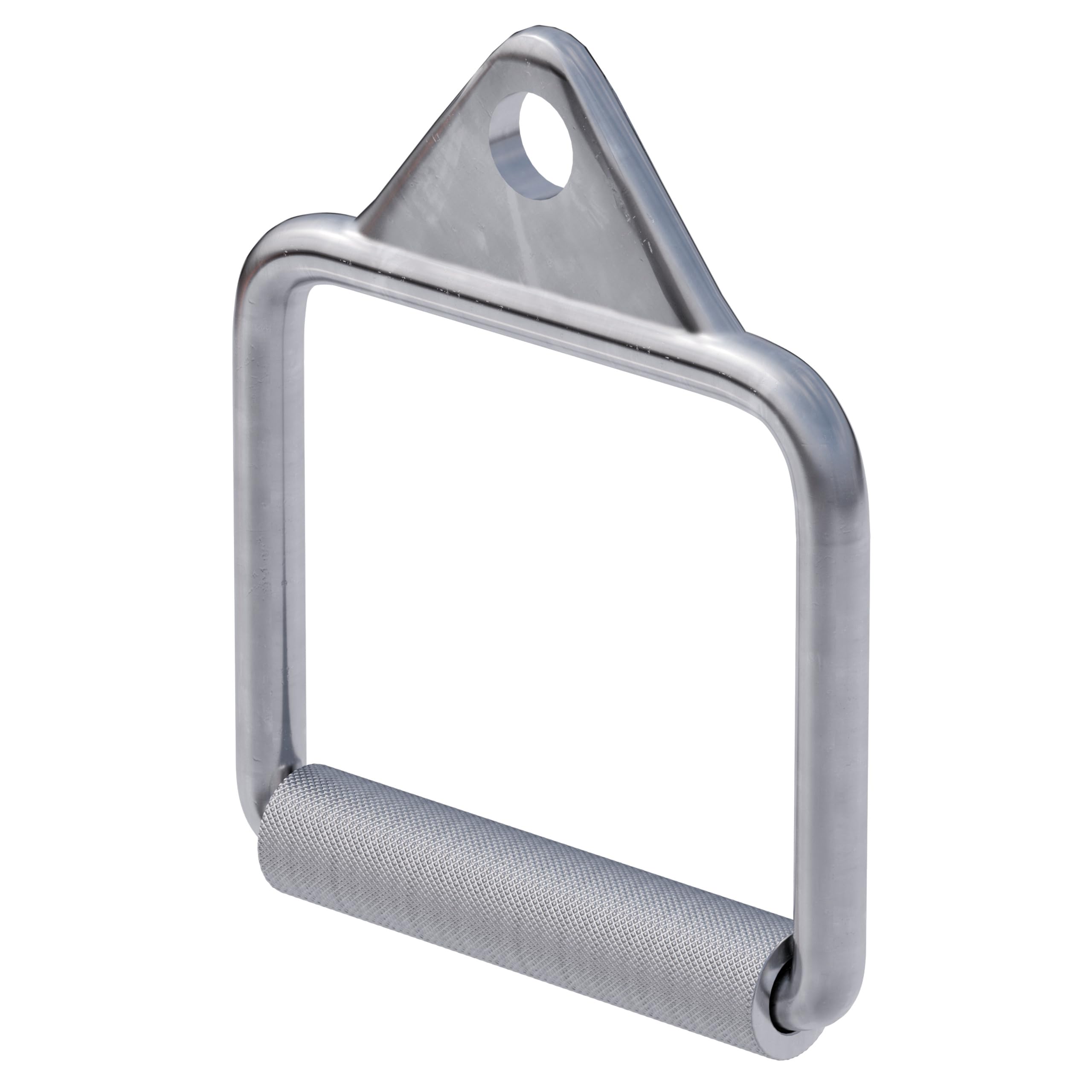 GORILLA SPORTS® Einhandgriff - mit Drehbarem Griff, bis 200kg Belastbar, geschlossen, gerändelt, aus Chrom - Einhandkabel, D-Griff, Kabelzuggriff, Trainingshilfen, Seilzug