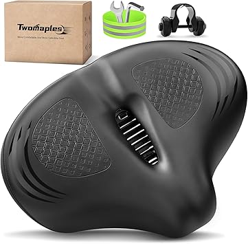Bike Seat Noseless Wide Bicycle Seat for Women Men, Bike Seats Cushion Comfort for Big Butt, Multiple Fit Saddle for Peloton, Electric, Exercise, Cruiser Bikes