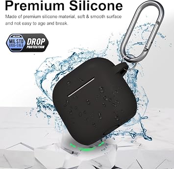 Soft Yumuşak Lansman Esnek Silikon Airpods Pro 2 ile uyumlu İçi Kadife Kulaklık Kılıfı ve Karabina Anahtarlık (Lacivert, Airpods Pro 2)