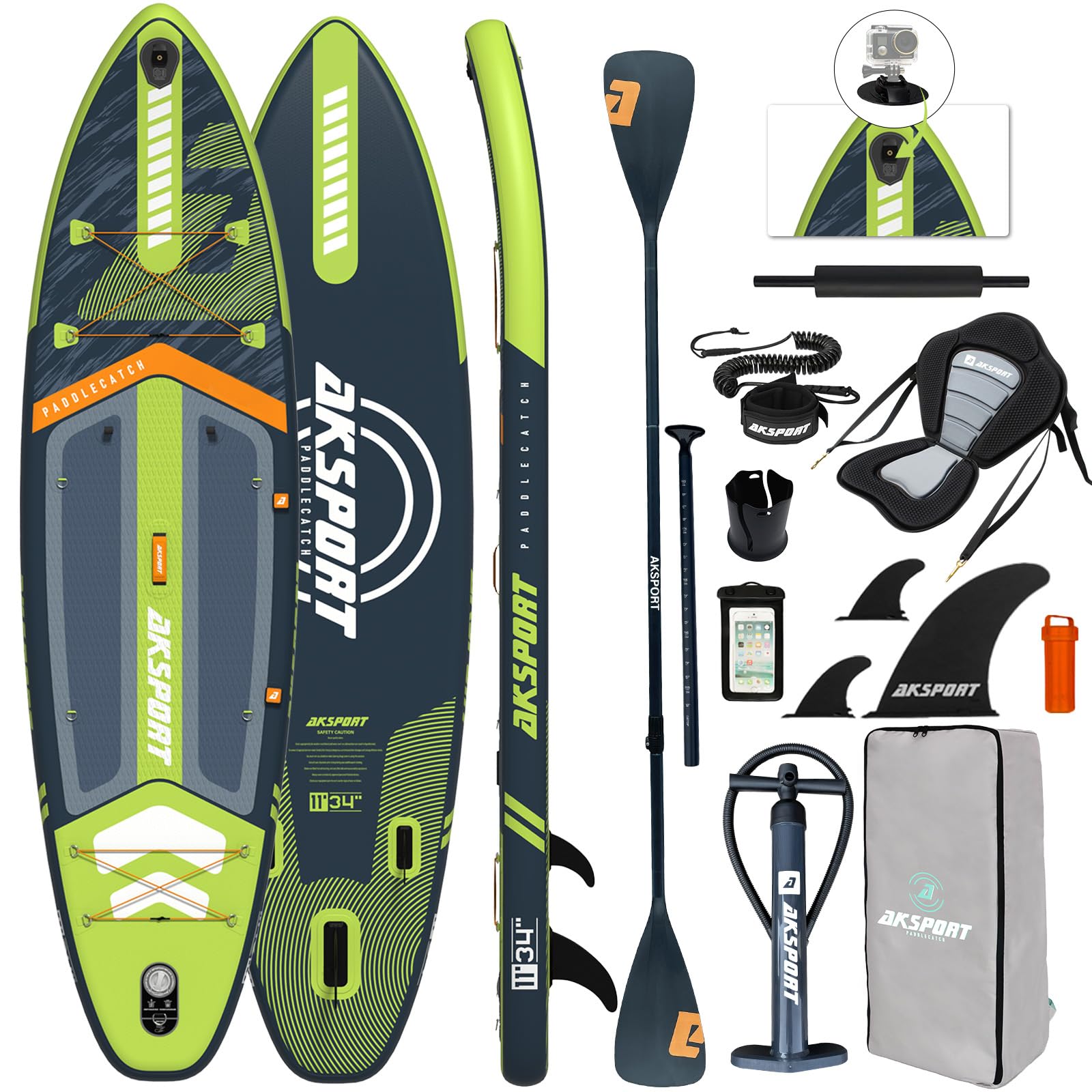 Amazon.com : AKSPORT 11' Inflatable Stand-Up Paddle Board with Amazon.com : AKSPORT 11' Inflatable Stand-Up Paddle Board with
