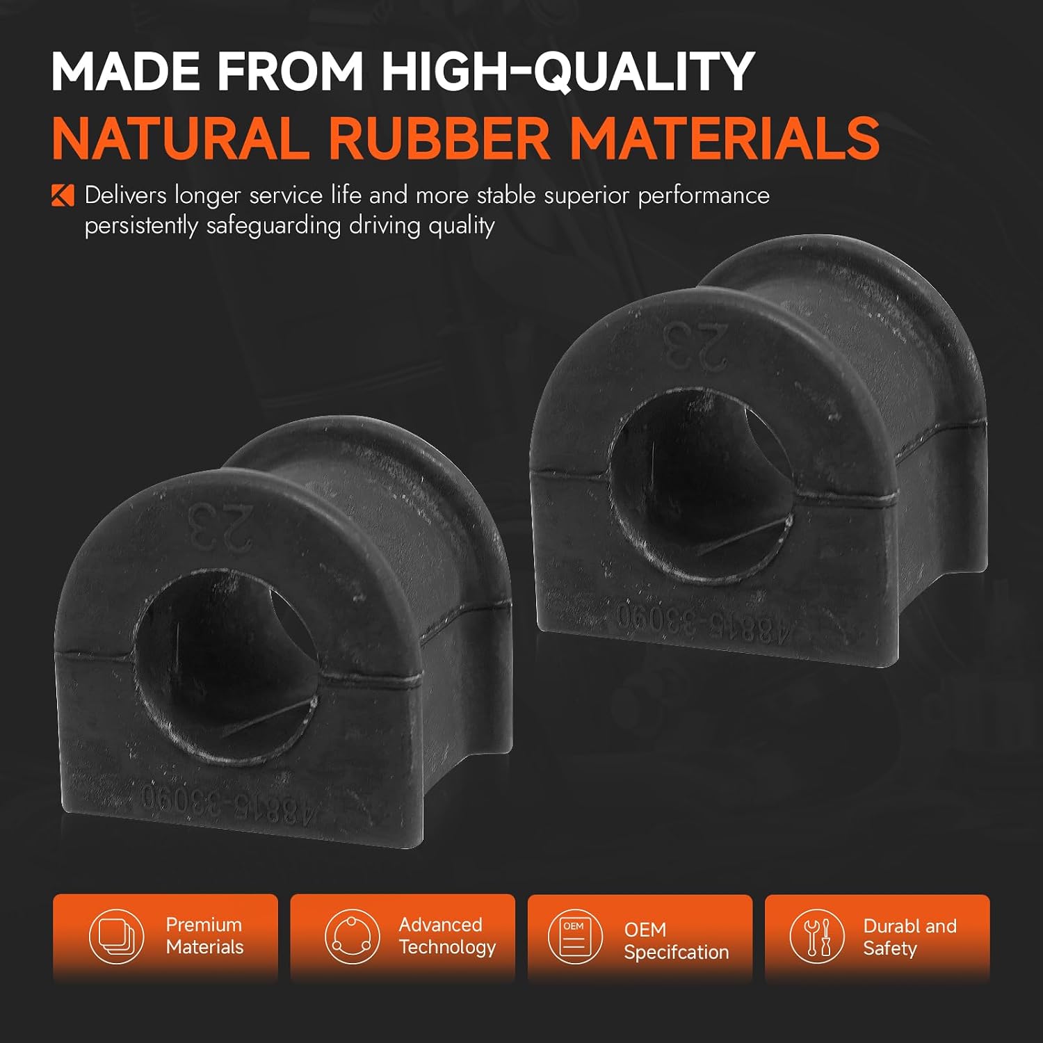 K90538 48815-33090 Front Stabilizer Sway Bar Bushing Compatible with Toyota Camry 2002 2003 2004 2005 2006, Set of 2