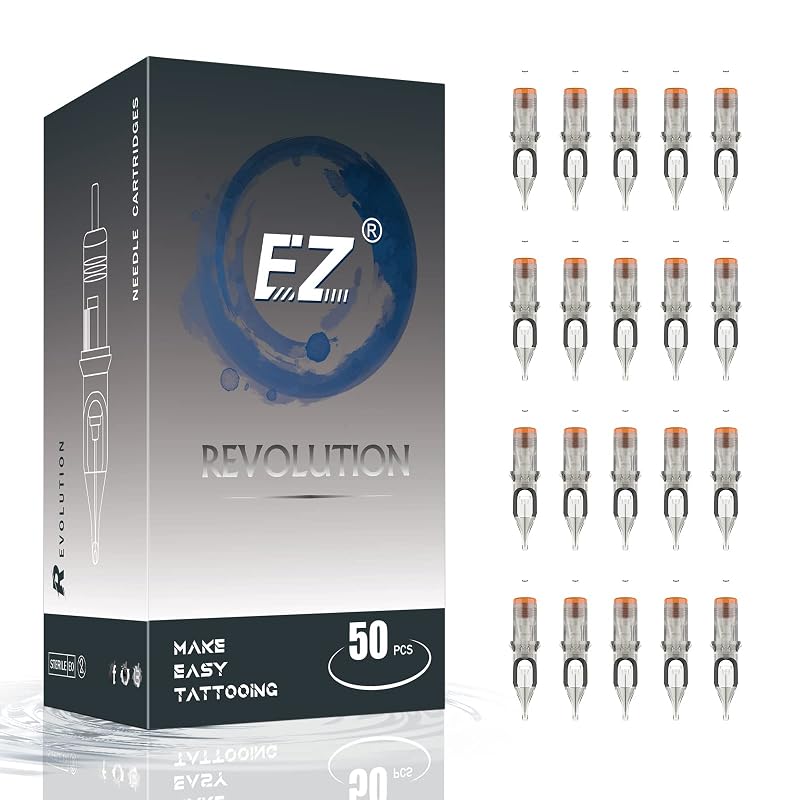 EZTAT2 Cartuchos de Agulhas para Tatuagem Revolution, 50 unidades, #12 Misto, 3RS 5RS 7RS 9RS 11RS