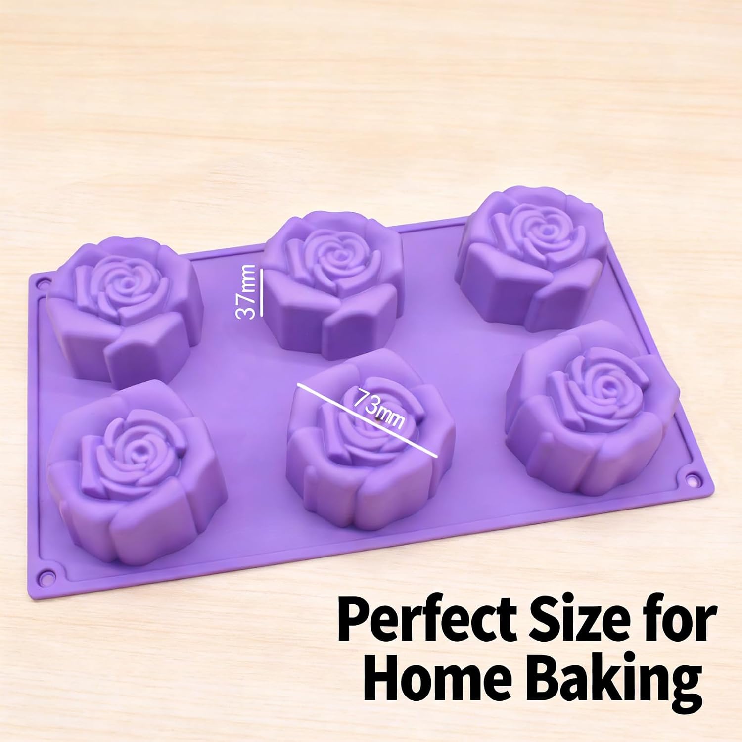 Joyeee Silicone Cake Mold, Rose Flower Silicone Baking Bakeware Pan for Jelly Dessert Biscuits Chocolate Ice Cube Cheesecake Muffin, DIY Handmade Soap Moulds Tray for Birthdays Party