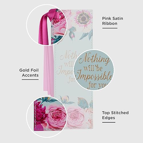 Miniatura 155 de Christian Art Gifts - Separador de piel sintética con cinta de satén y verso bíblico inspirador para mujeres y hombres, Marrón - Proverbios 31 Mujer