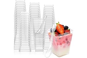 Little Cups for Desserts: EASERCY 100-Pack 5oz Plastic Dessert Cups