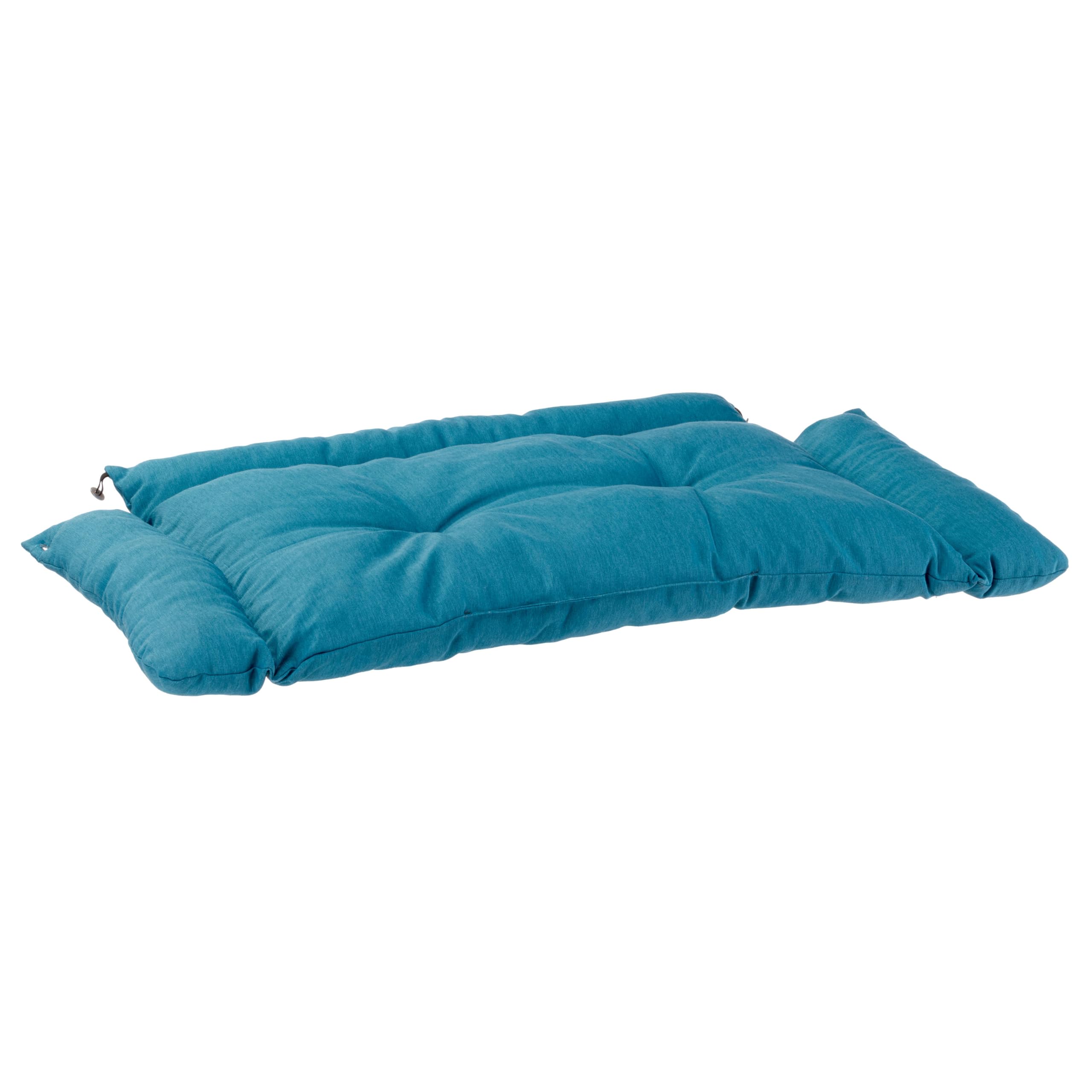 Ferplast Cama Perro y Gato con Cojin Hall, Cama para Perros y Gatos, Almohada Lavable, Madera FSC, Cama para Perros Medianos y Gatos, Transpirable y Antideslizante, 80.5 x 53 x h 17.5 cm