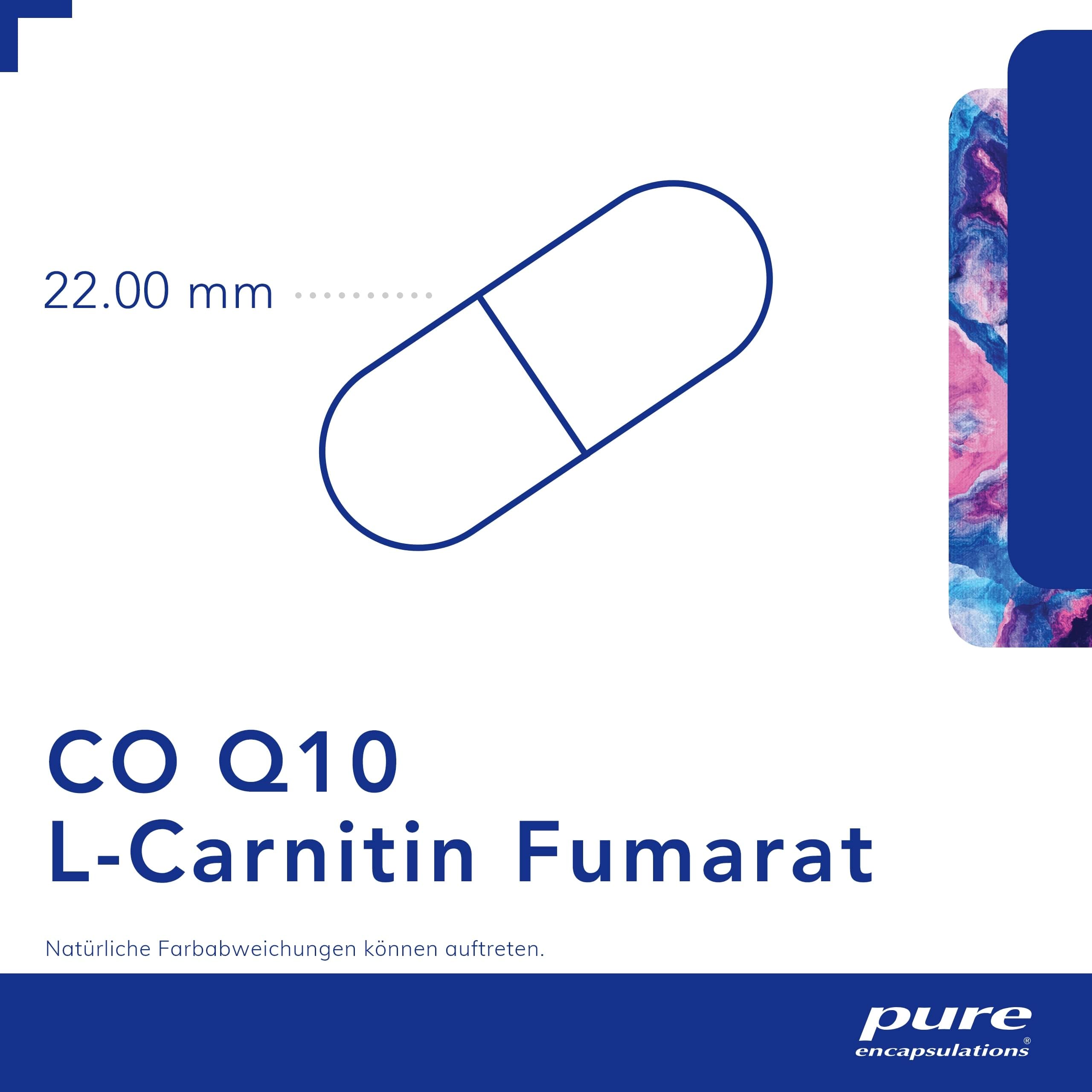 Pure Encapsulations - CoQ10 L-Carnitin Fumarat - Hohe Konzentration an Coenzym Q10 und L-Carnitin - Vegan - 60 Kapseln