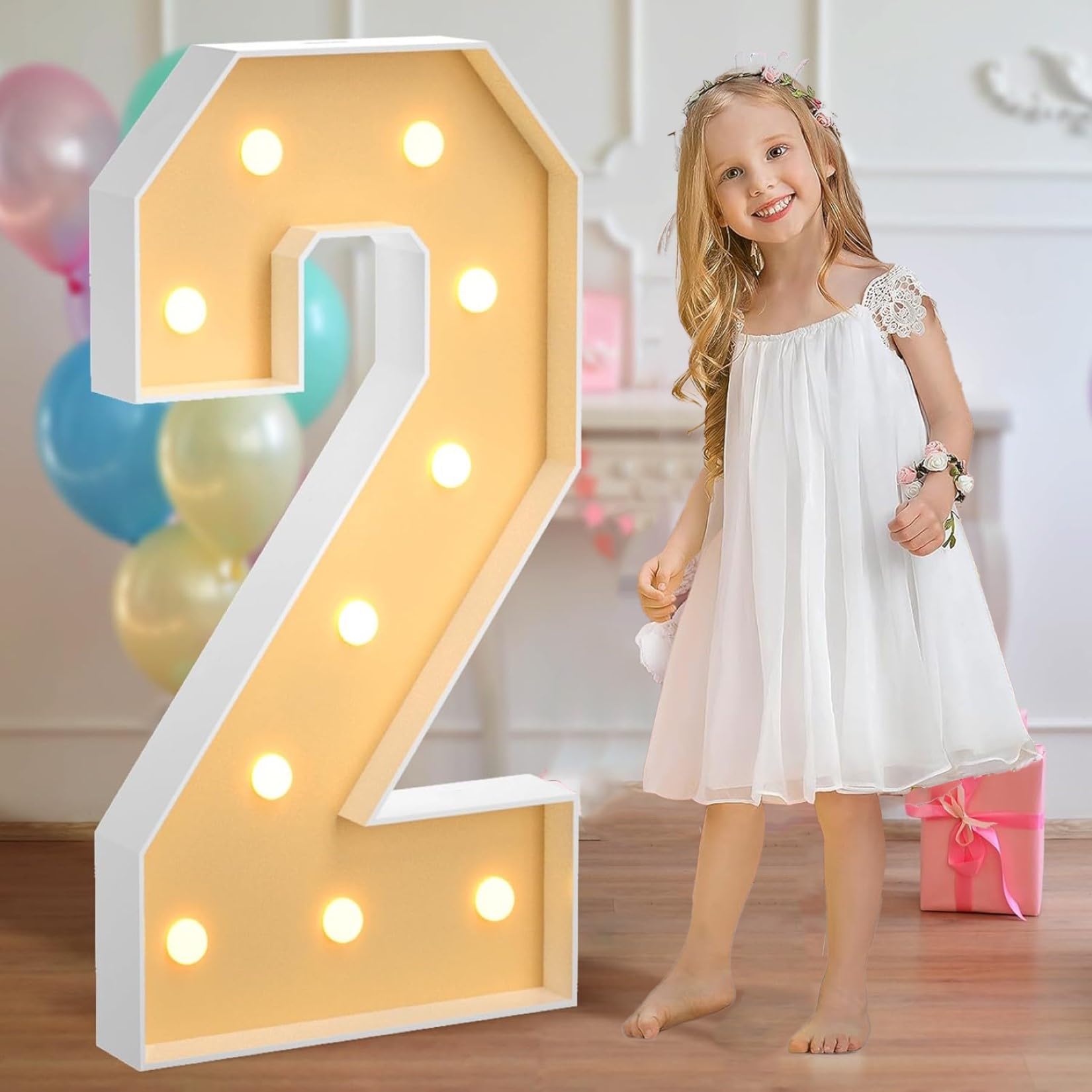 Marquee Light Up Number 2arge Luce Calda Segnale Romantico Lettera Numero Mosaico Cornice Set Decorazione per Matrimonio San Valentino Festa di Compleanno 120 cm