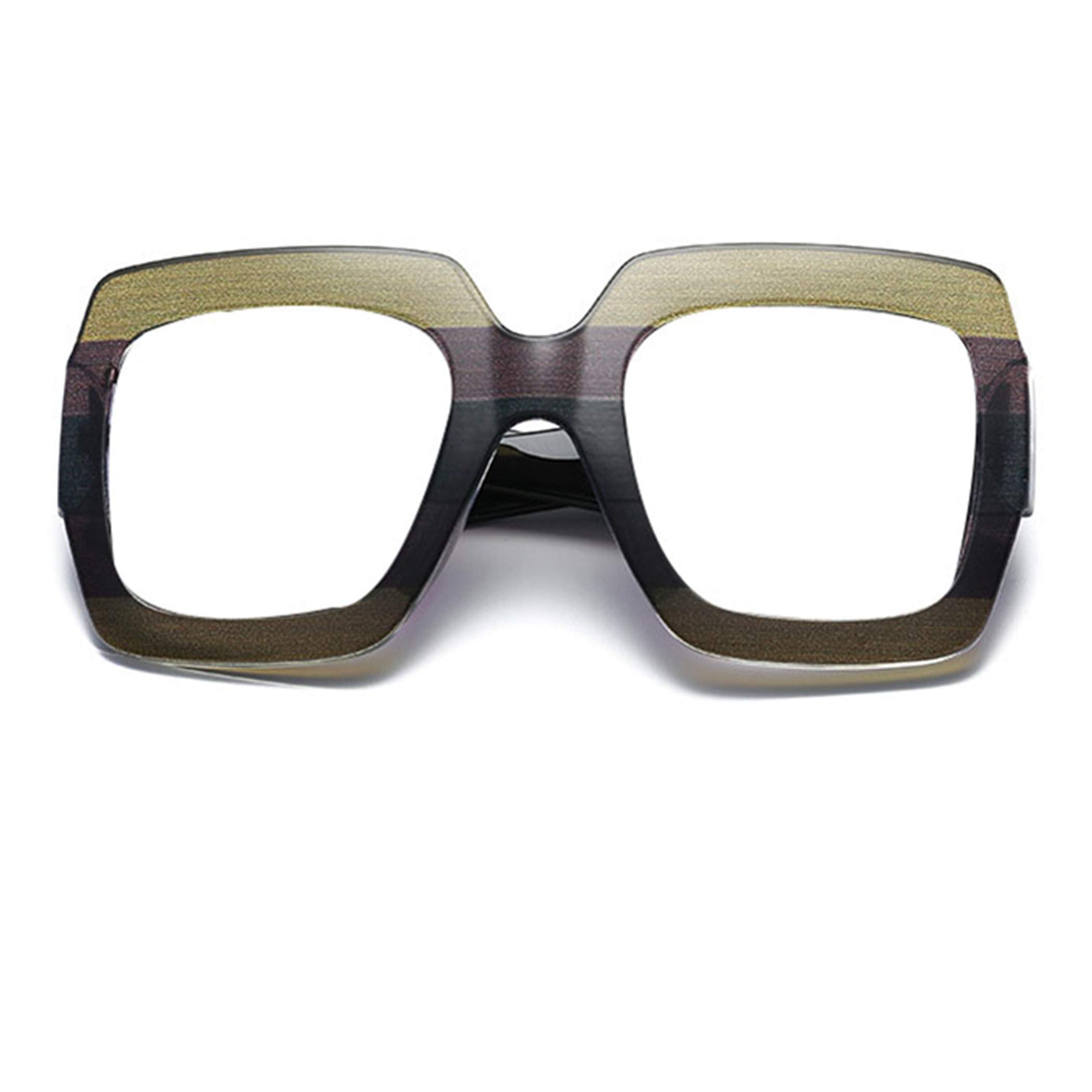 bullabulling Ladies Reading Glasses Stylish Frame - Oversized Square Design Reader Eyeglasses for Women (green, 2.0)