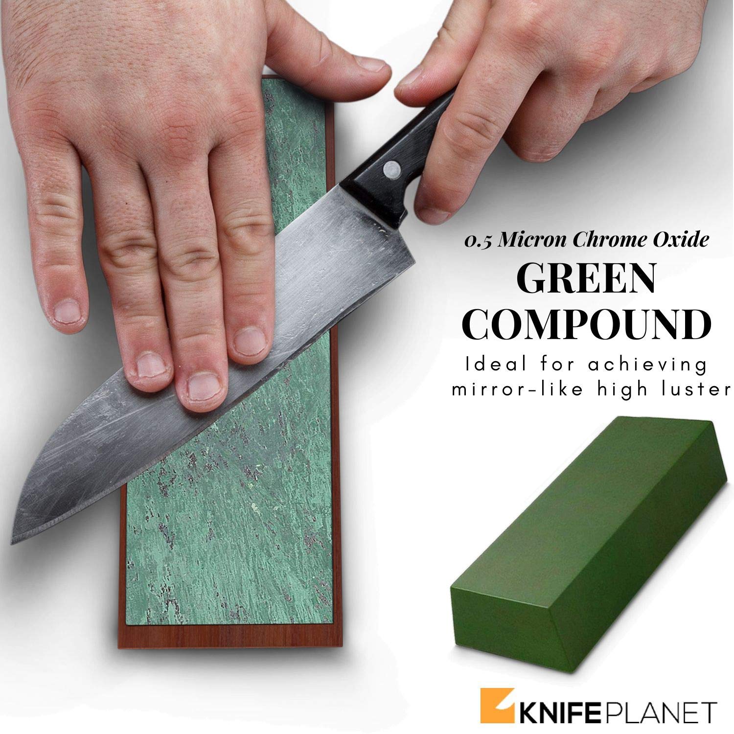 MYCENSE Leather Stropping Set – Double-Sided Sharpening Block With Polishing Compound