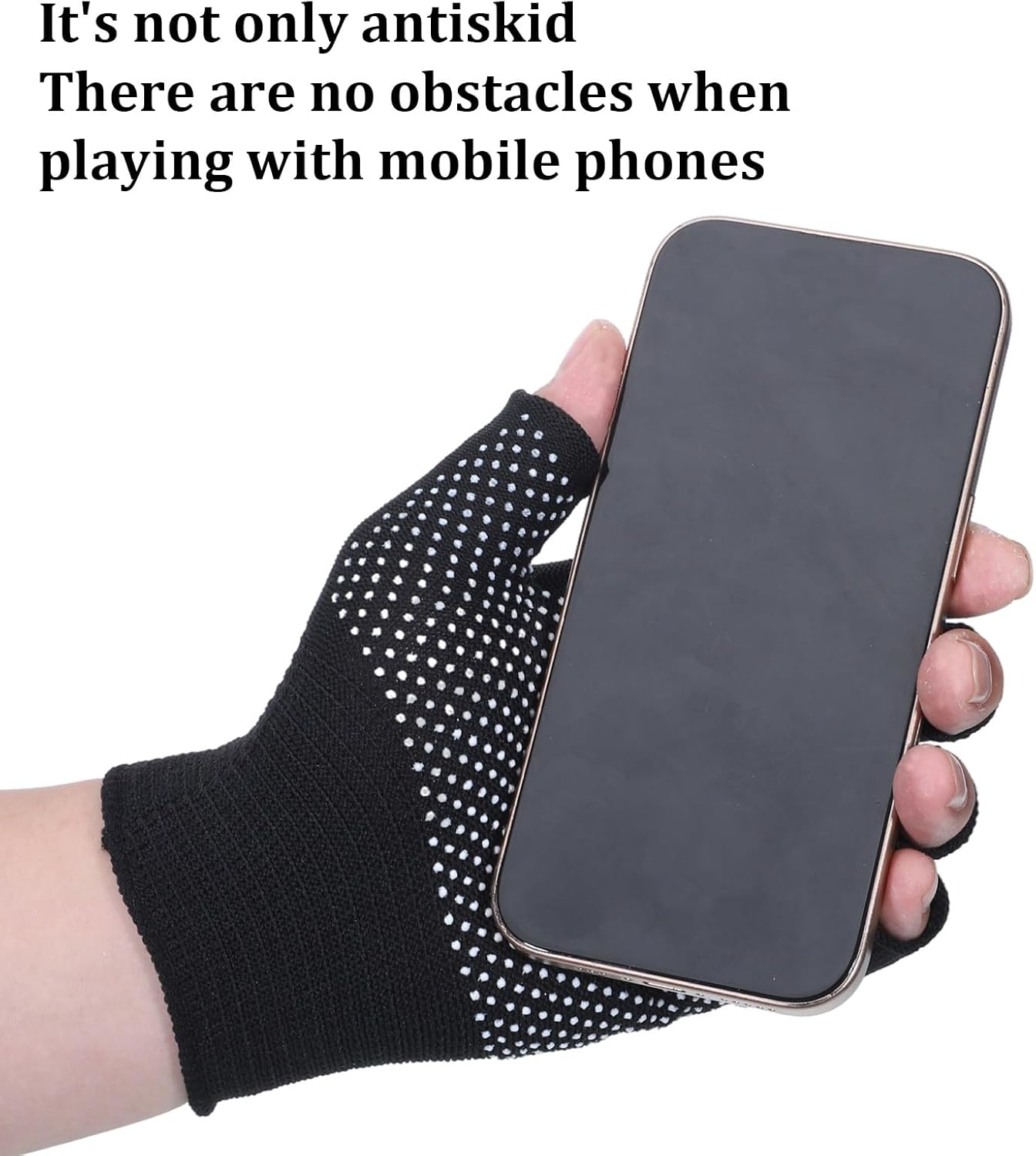 Half-Finger Slip Breathable Fingerless Work Gloves Lightweight Slip Fingerless Grip Gloves Non-slip Yoga Glove Exercise Work Glove for Cycling Motorcycle, Rowing Cycling Workout, 2 Pairs, Black, Grey - Image 4