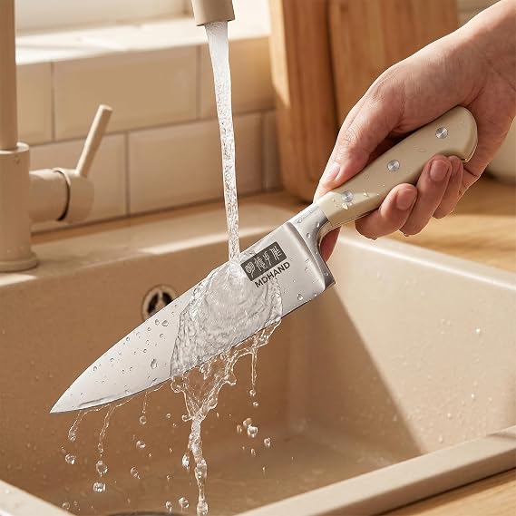 MDHAND Knife Set with Block, Kitchen Knife Set with Block and Sharpener