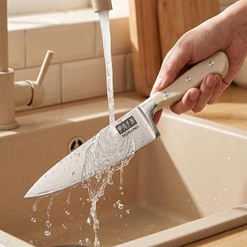 MDHAND Knife Set with Block, Kitchen Knife Set with Block and Sharpener