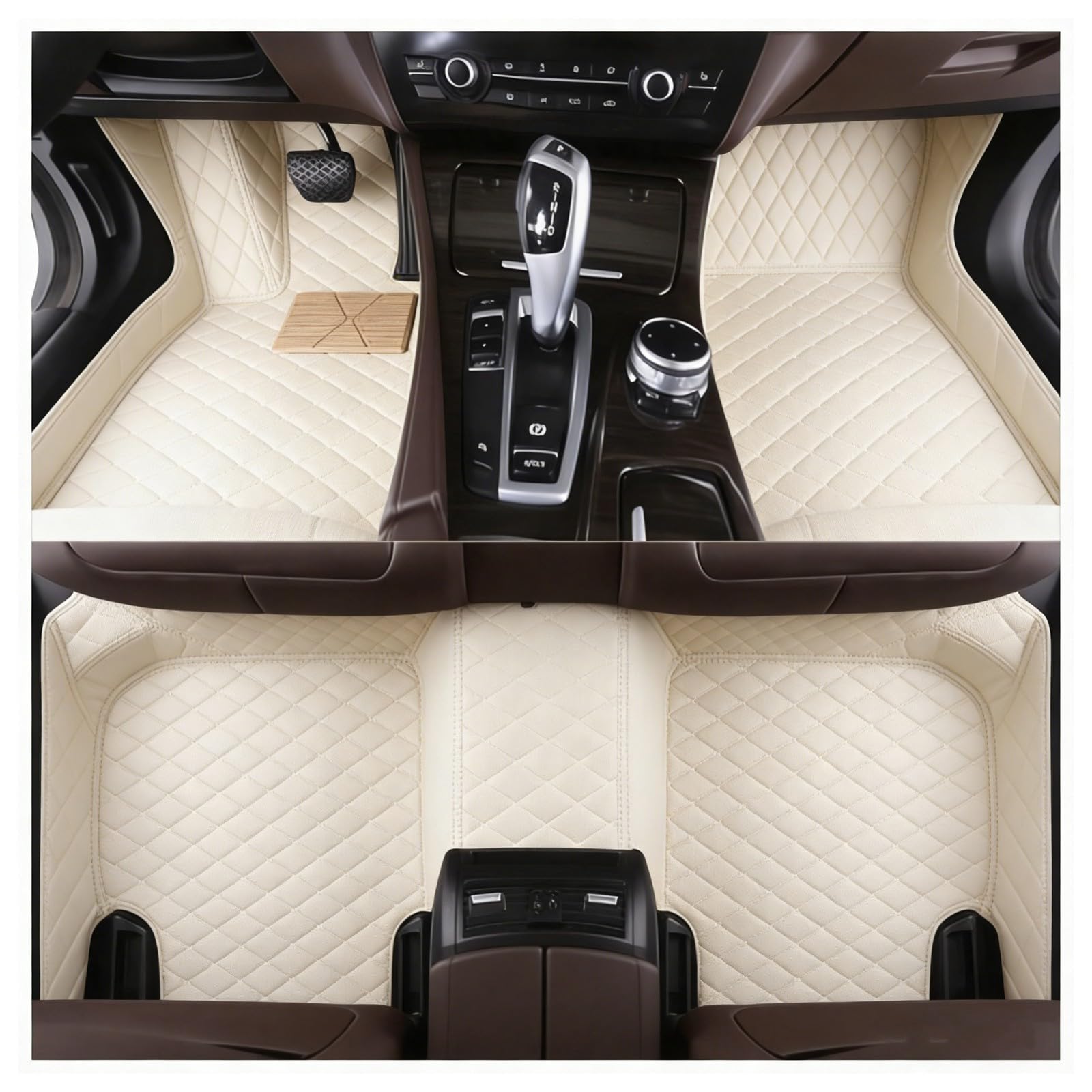 Alfombrillas Coche para Volkswagen Passat B6,2007-2016, Beige, Impermeable, Fácil de Limpiar, Ecológico, Apto para Todas Las Estaciones