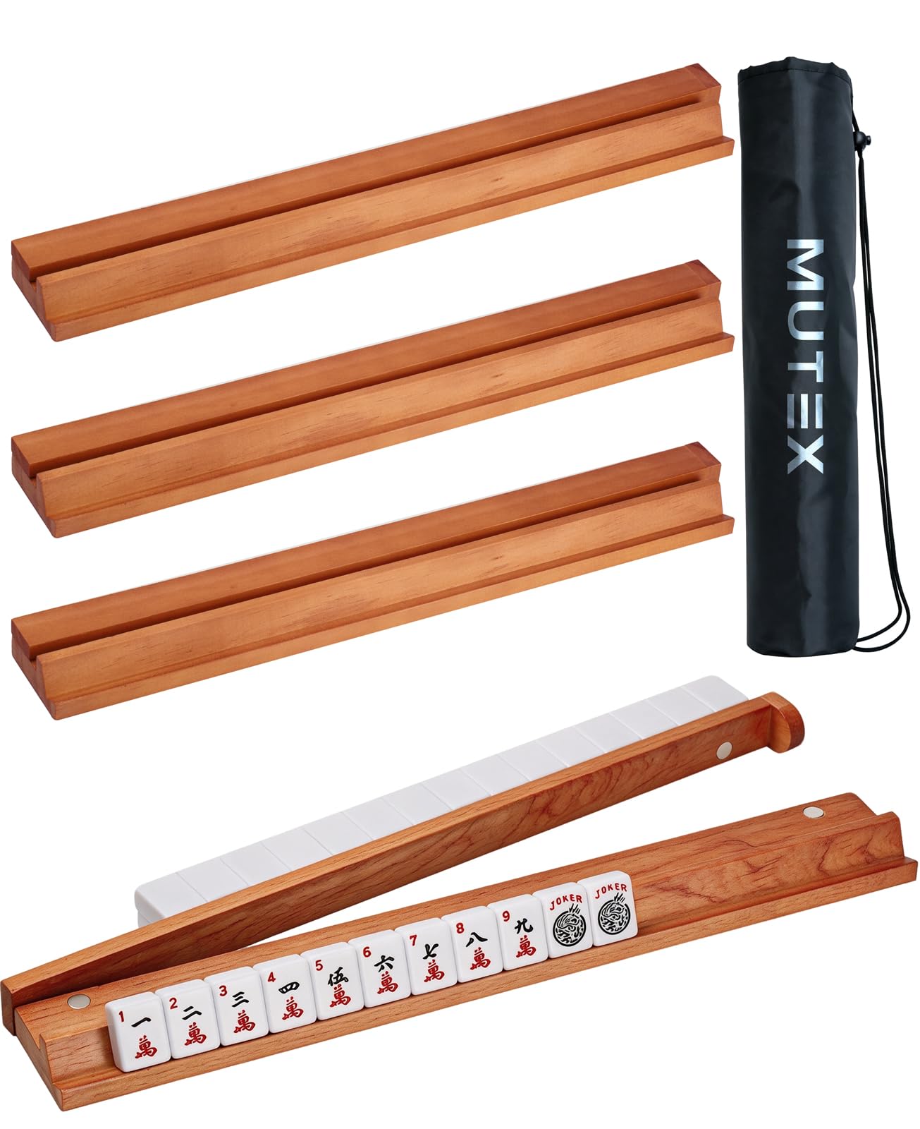 Amazon.com: MUTEX American Cherry Wooden Mahjong Racks with