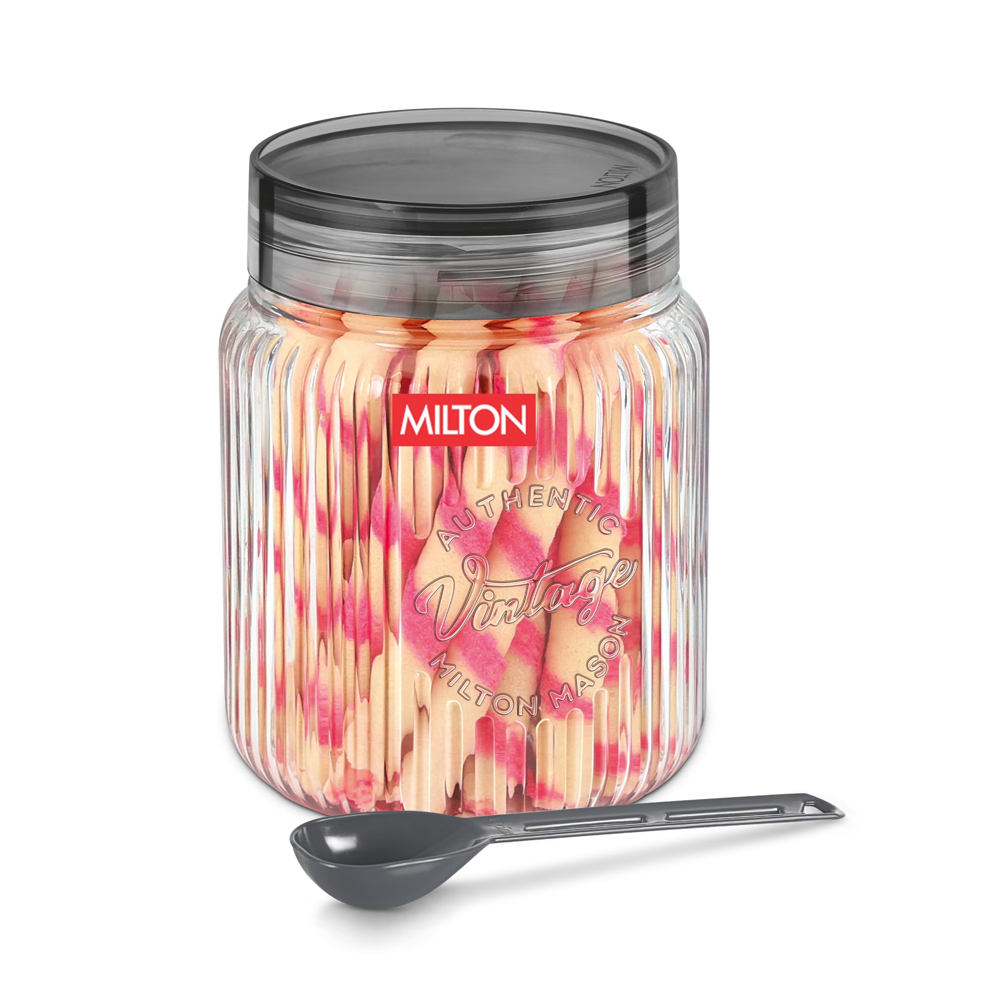 MILTON Olive Plastic Container with Lids, 1500 ml, Clear Kitchen Storage Box, Food Storage Jars for Kitchen, Tea Sugar Container, Airtight, Durable, Multi-purpose, Ideal for Kitchen Essentials