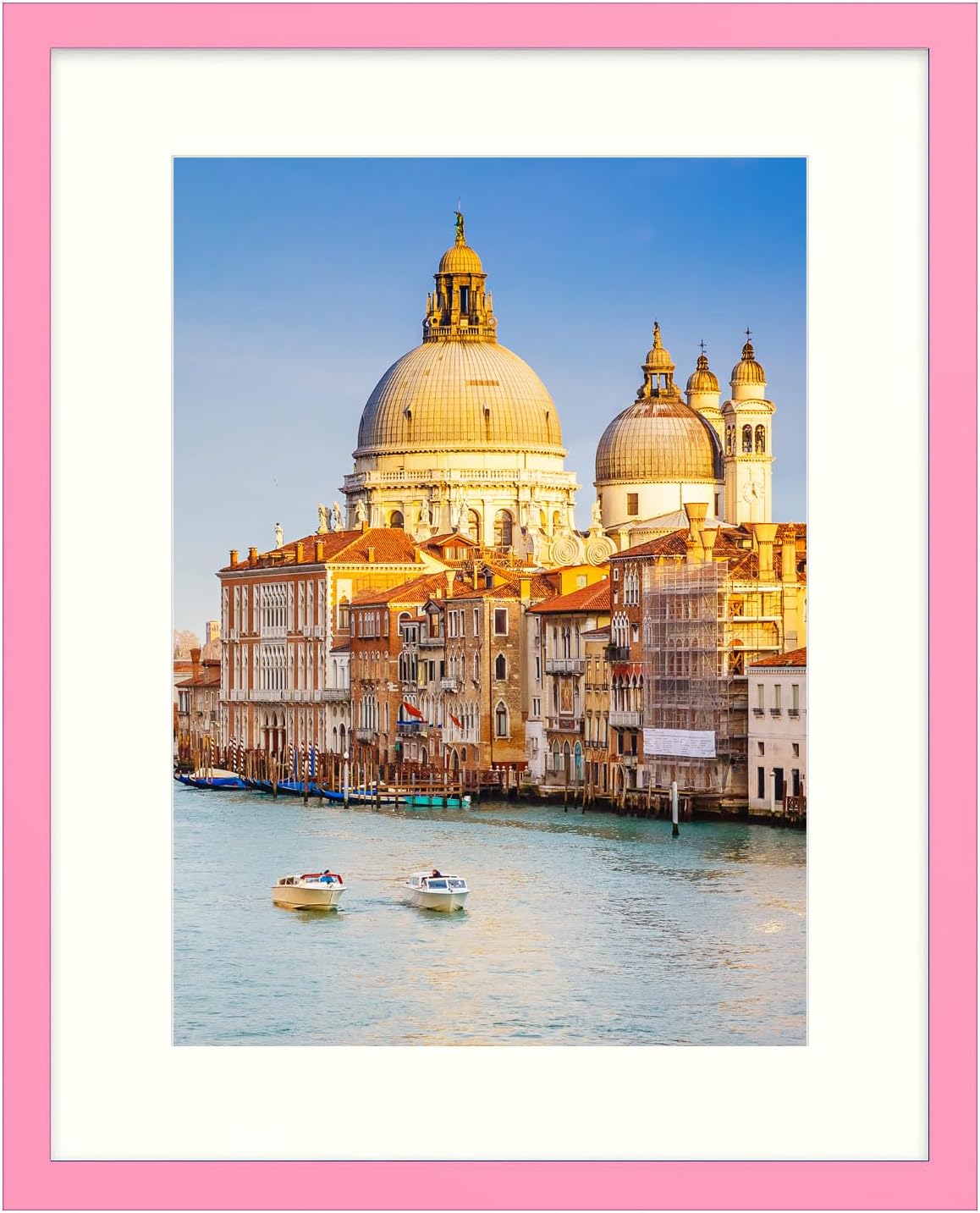 wyooxoo 16x20 Picture Frame Pink Solid Wood Photo Frames Display Pictures 12x16 with Mat or 16x20 Without Mat Colorful Frame For Horizontal Vertical Wall Mounting Pink 16" x 20" ( 1 Pack )