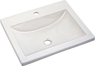 0643001.020 Studio Drop in Sink with Center Faucet Holes , White , 7.00 in wide x 17.75 in tall x 21 in deep