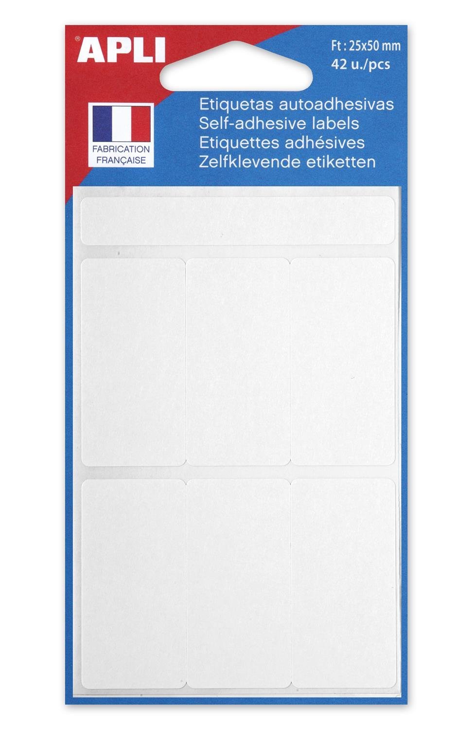 105 Étiquettes Blanches 12x38 Mm - Adhésif Permanent - Pour Écriture Manuelle - APLI