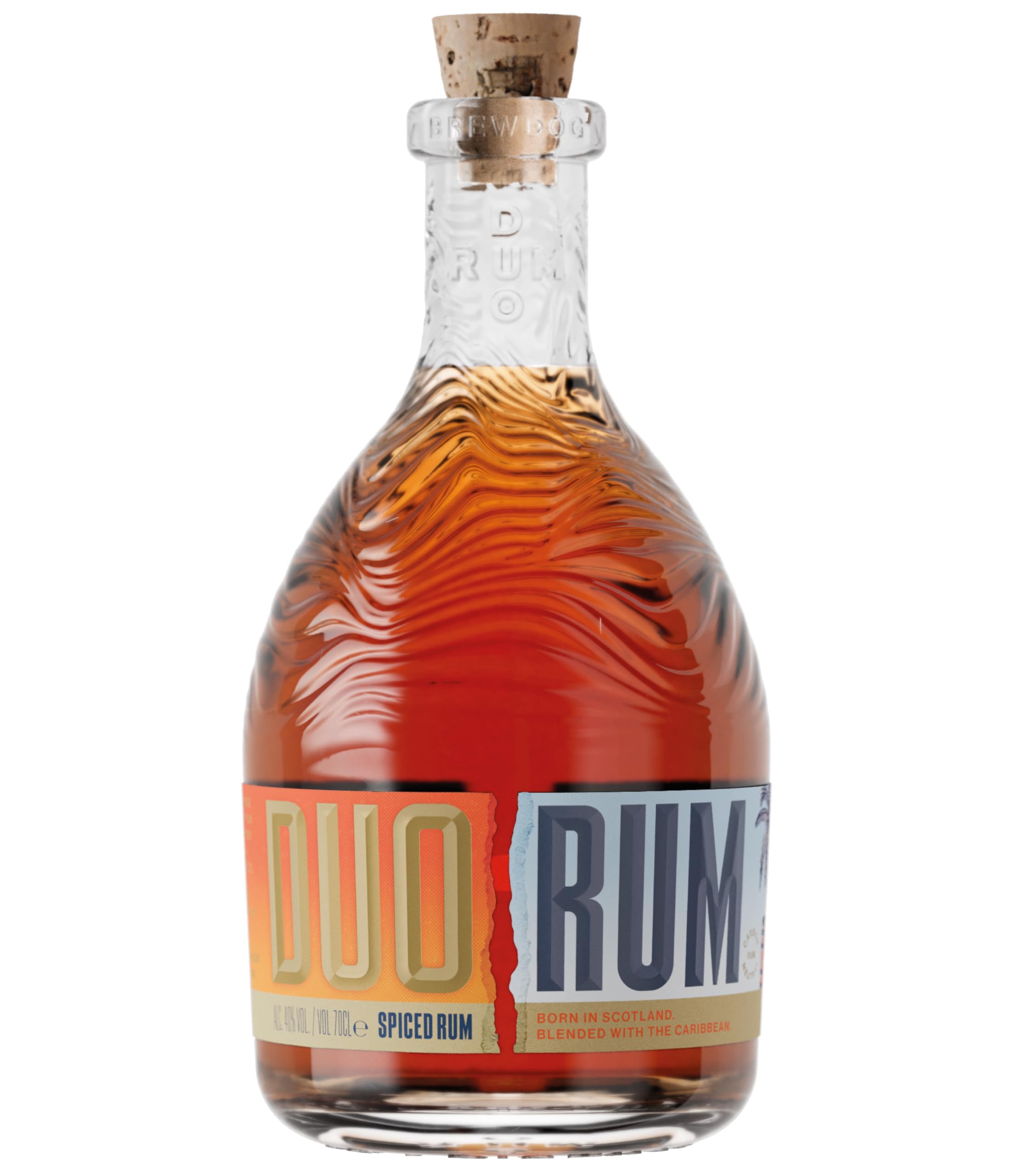 Duo Spiced Rum 70cl, 40 pct ABV - Crafted in Scotland at BrewDog Distilling with Caribbean rum - Zesty orange, lime, vanilla, ginger & kola - Perfect for spiced cocktails, rum & cola or spritzes