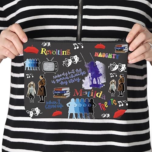 Miniatura 7 de TSOTMO Televisión Regalo Comedia Tragedia Máscara Teatro Drama Bolsa Regalos Actriz Bolsa Cremallera Bolsa Amante Musical, Beige, Blk-matilda