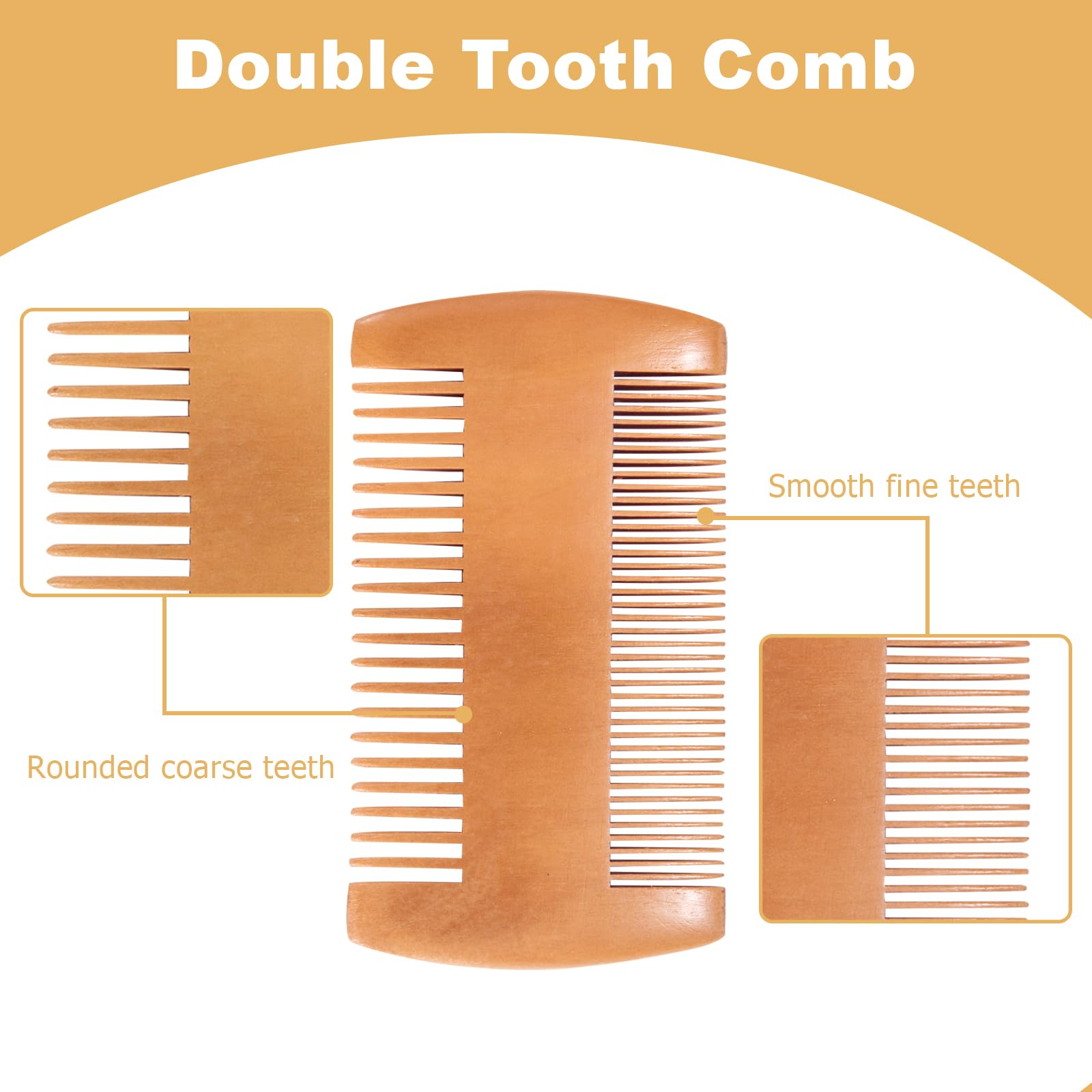 Spazzola da Barba e Pettine da Barba Kit per Uomo Pettine in Legno Spazzola con Setole di Cinghiale con Custodia per Quotidiano Viaggio3Pcs