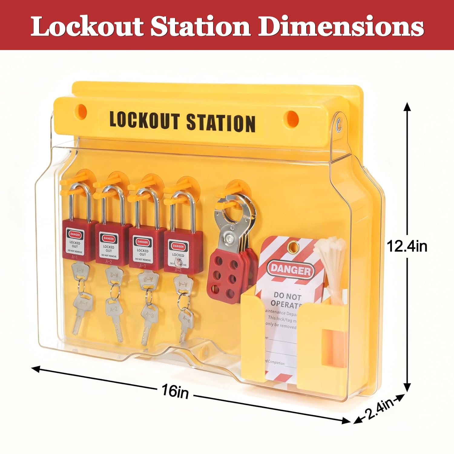 71-piece Lock Out Tag Out Station,Lockout Tagout Kit,with 6 Safety Padlocks, 2 Hasps,2 Small Breaker，30 Lockout Tags, 30 Nylon Ties,Loto Station,Lockout Tagout Locks,Loto kit,Breaker Lock