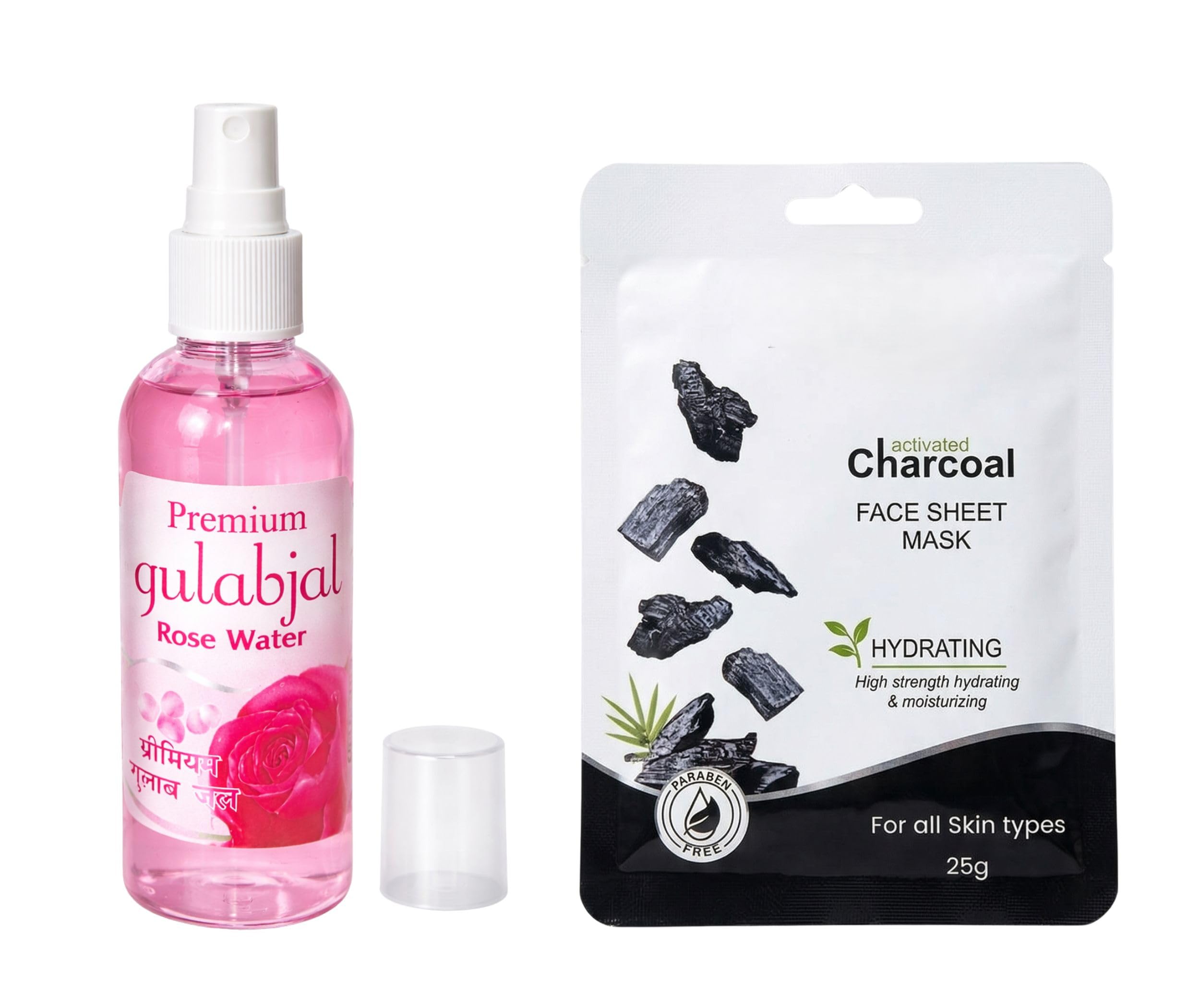 Natural Skincare Refreshing Combo – Premium Rose Water (Gulabjal) Face Mist & Detoxifying Activated Charcoal Sheet Mask | Hydrating, Pore Cleansing & Skin Brightening Kit for All Skin Types-image-13