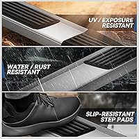 Vista 5 de Auto Dynasty Estribos planos compatibles con Dodge Ram 1500 2500 3500 Crew Cab 4 puertas 2009-2024, barras Nerf de riel lateral de acero inoxidable