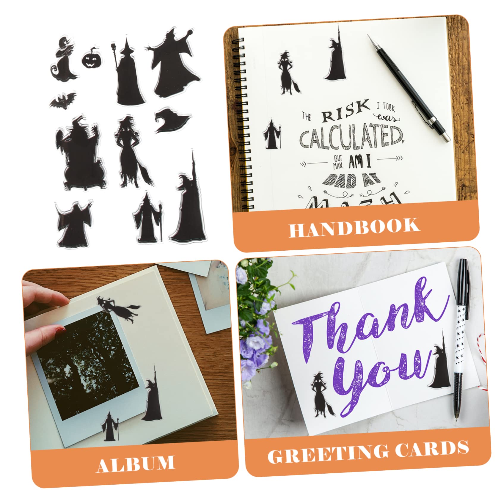 SHINEOFI 50pezzi Timbri Trasparenti Halloween Silicone Per Timbri Decorativi Per Scrapbooking e