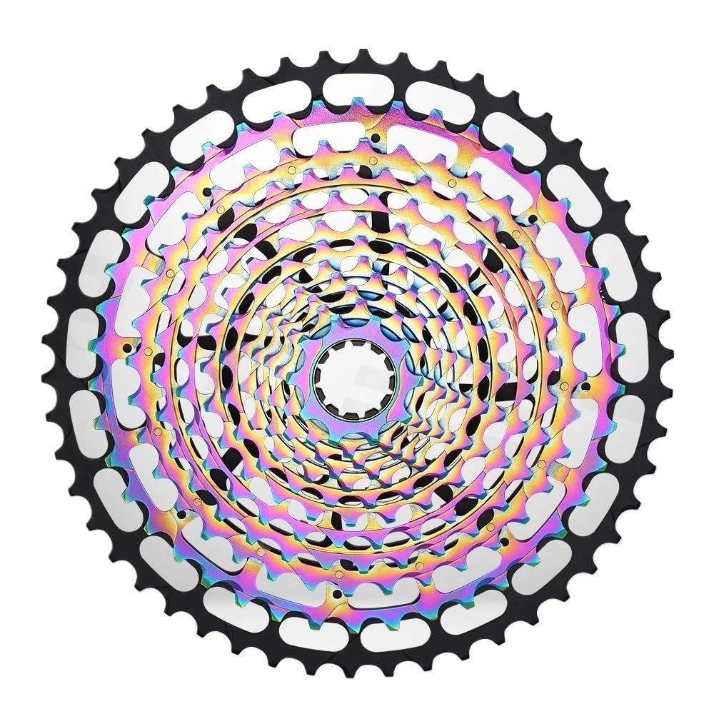 JIASHUNHE Speed Cassette 12s MTB Cassette 10-50T 12 Speed Bike Freeewheel Super Light Bicycle Flywheel 12Speed Freewheel(Rainbow Cassette)