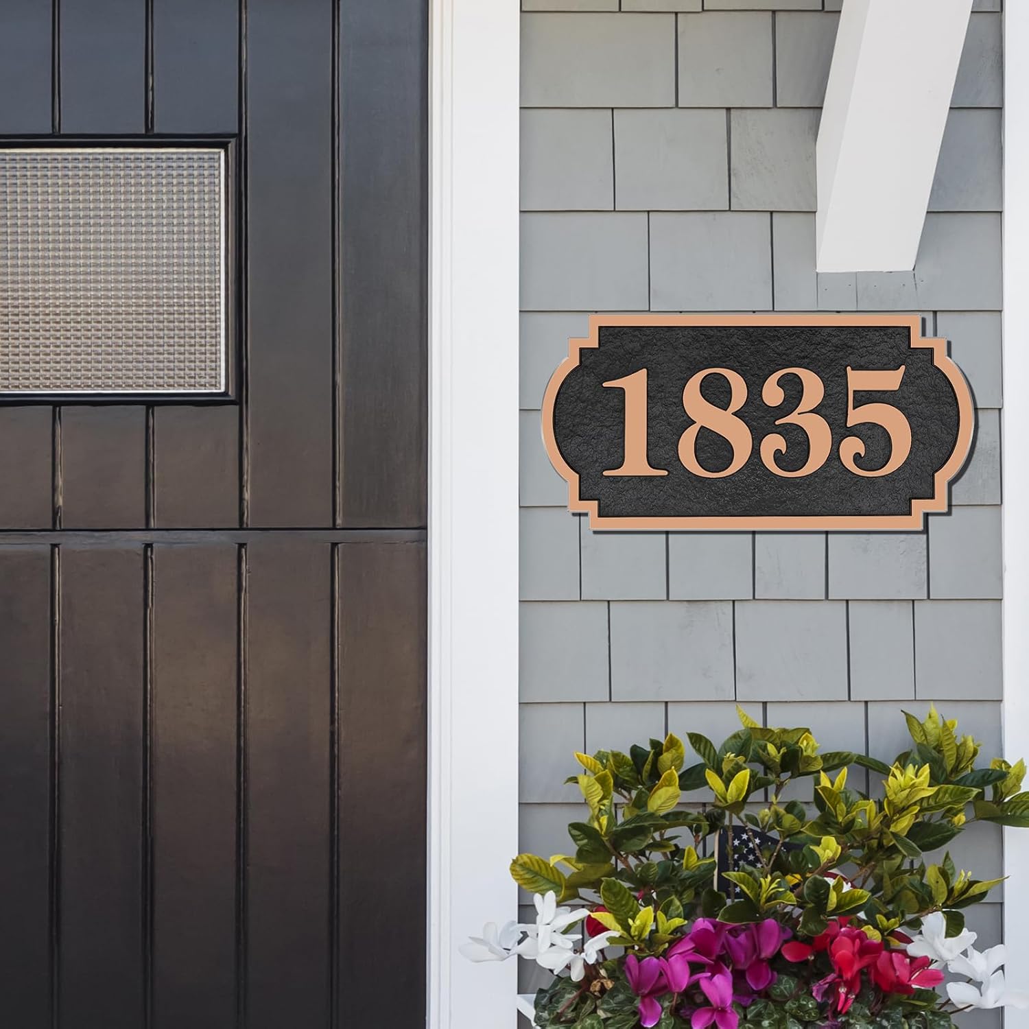 Custom Address Plaque Simple Design,House Number Sign for Outside, Address Sign for House,House Numbers for Outside, Any Fonts & Large Sizes, Heavy Metal UV Portective 12'' x 6''