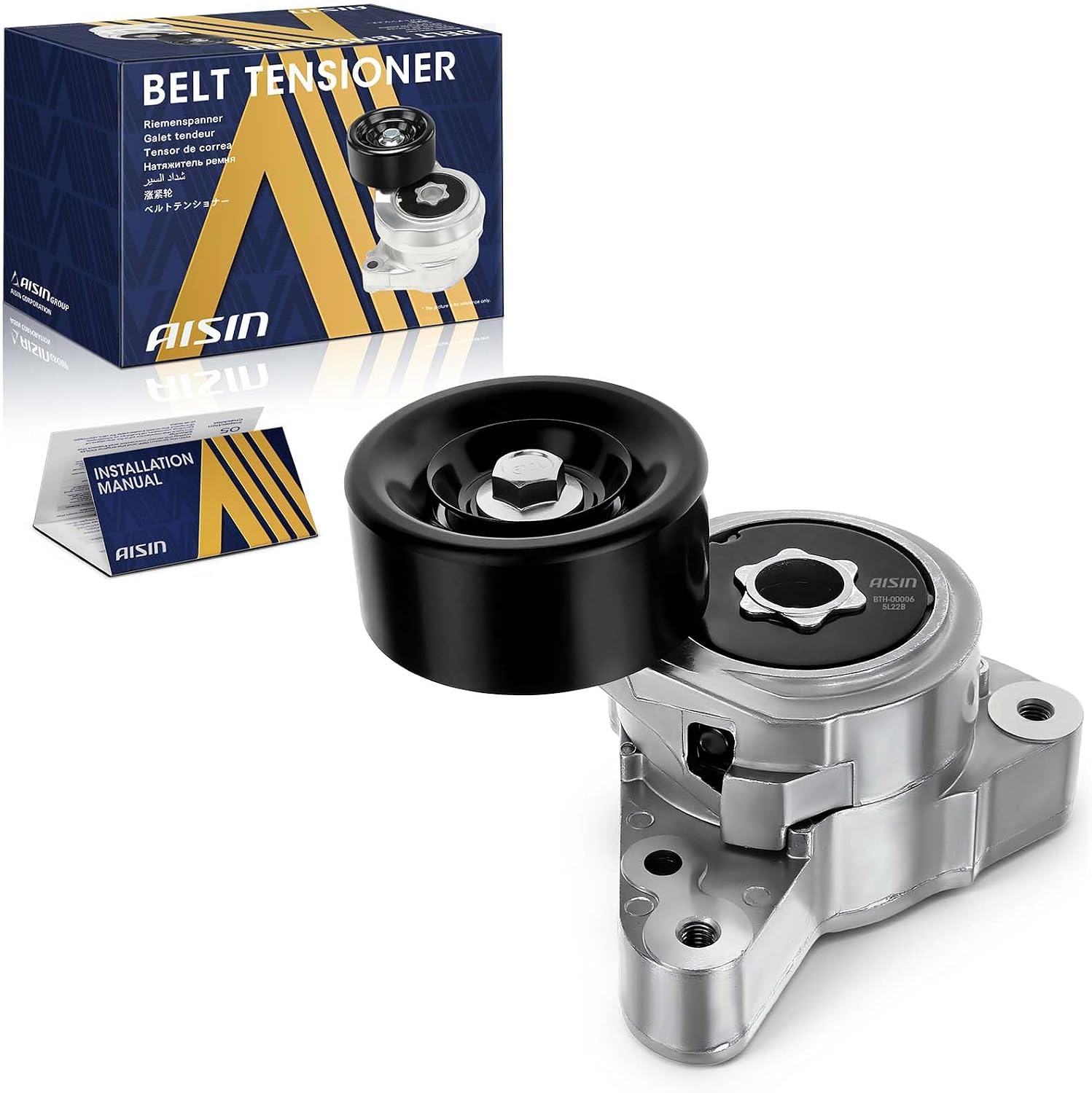 AISIN AFTERMARKET BTH-00006 Belt Tensioner w/Pulley Assembly - Compatible with Honda Accord 03-07, Civic 06-15, CR-V 02-14, Element 03-11, Acura CSX 06-11, ILX 13-15, RDX 07-12, TSX - 2.0L 2.3L 2.4L