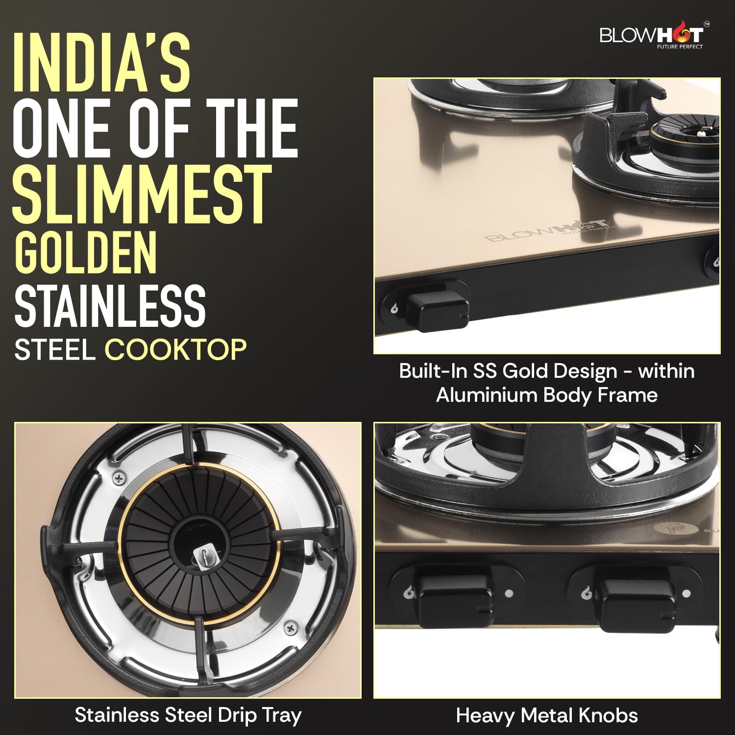 BLOWHOT Crystal 4 Burner Gas Stove - Auto Ignition -5 BLOWHOT Crystal 4 Burner Gas Stove - Auto Ignition -5