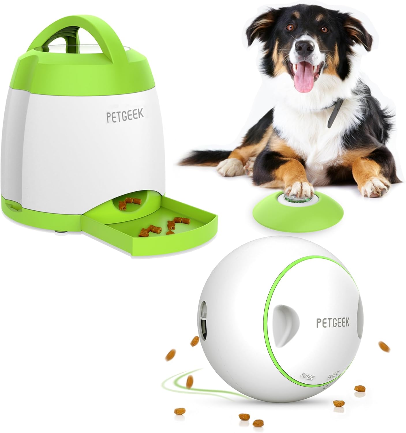 PETGEEK Automatic Dog Toy Electronic Puzzle Toy Treat Dispensing Set