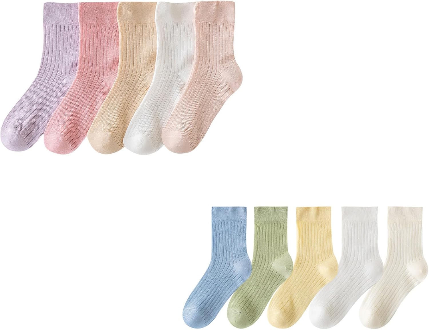 Crew Socks for Women, Pack of 5 Pair Socks for Girls Soft and Breathable In Tube Sock for Daily Wear and Parties
