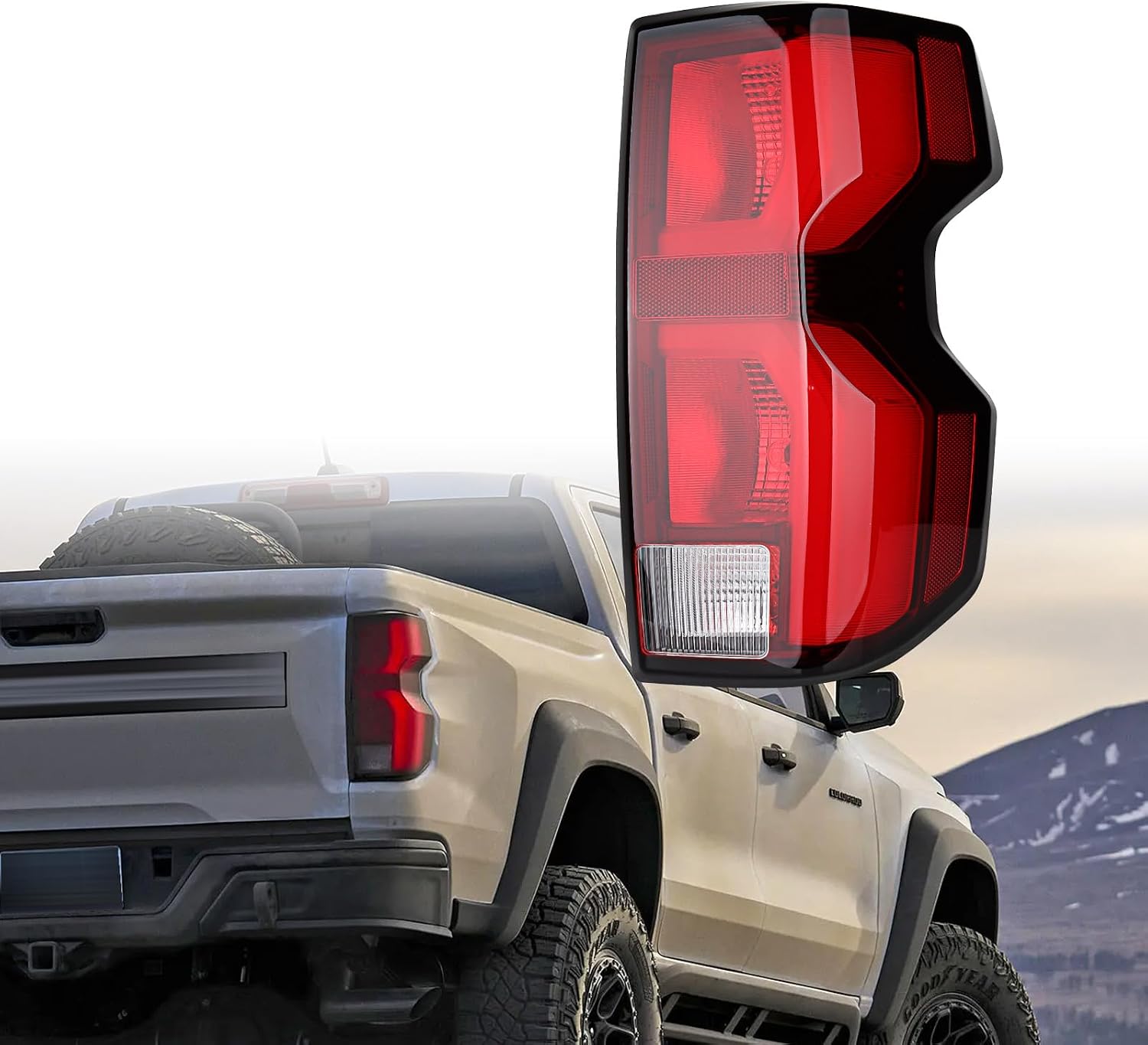 Astra Depot Right LED+Halogen Outer Tail Light Running Brake Reverse Turn Signal Lamp Compatible for 2023-2025 Chevy Colorado Z71 ZR2 Passenger Side LED Model | GM2801326, 85651745, GM2801326C
