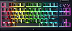 Teclado inalámbrico Razer BlackWidow V4 TKL, switches naranjas | Hot swappable, inalámbrico y Bluetooth, rodillo multifunción y botones de control, Chroma RGB, larga duración de batería, HyperSpeed