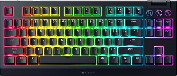 Teclado inalámbrico Razer BlackWidow V4 TKL, switches naranjas | Hot swappable, inalámbrico y Bluetooth, rodillo multifunción y botones de control, Chroma RGB, larga duración de batería, HyperSpeed
