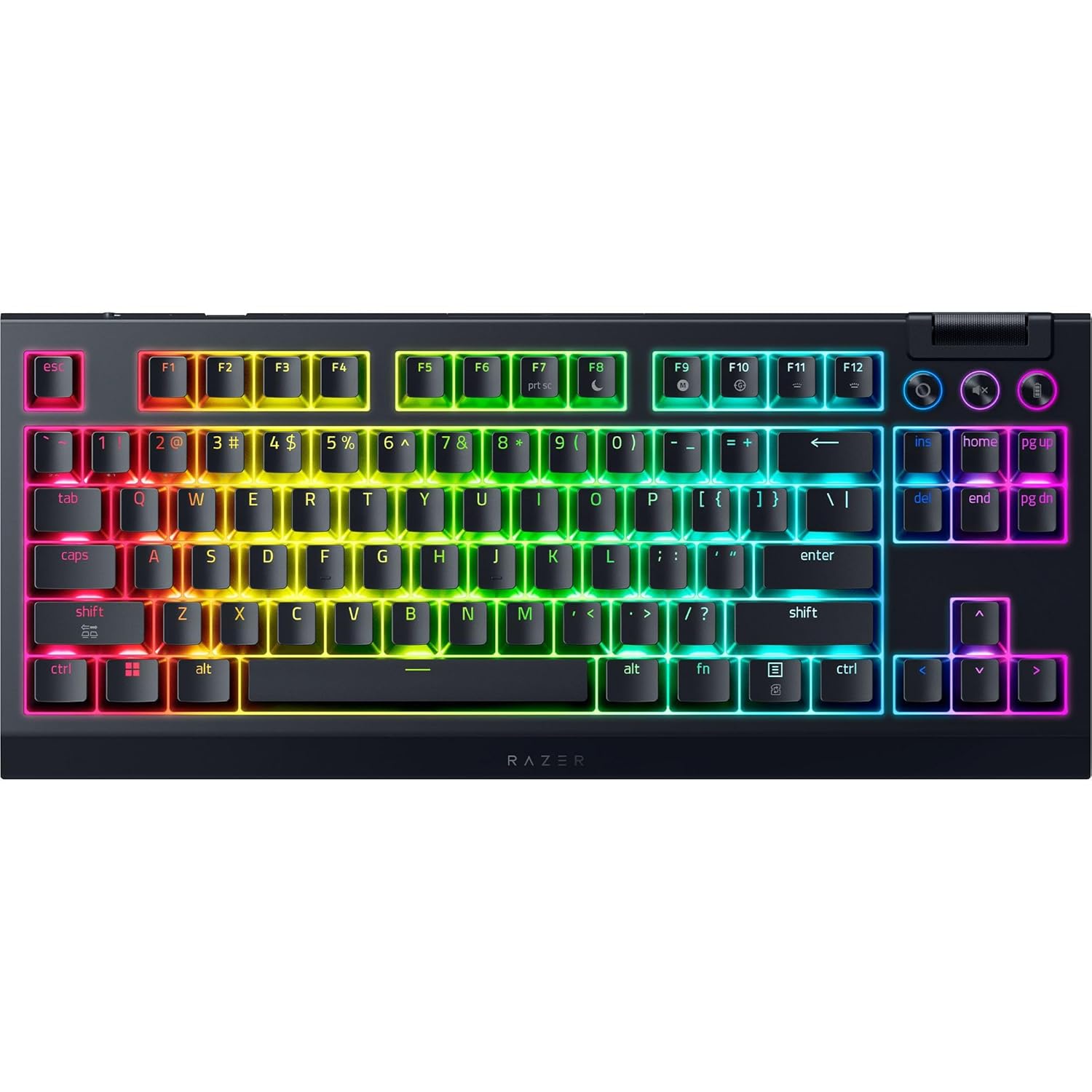 Razer BlackWidow V4 TKL HyperSpeed Wireless Hot Swappable Gaming Keyboard Orange Tactile Switches - Wireless Bluetooth - Multi-Function