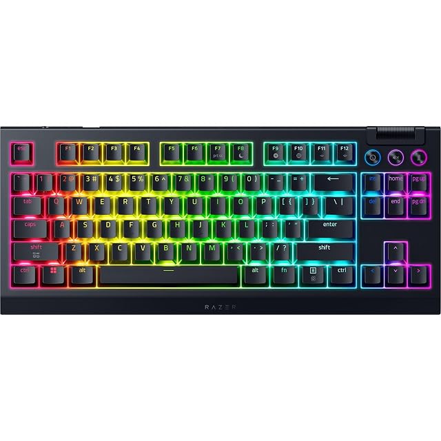 Razer BlackWidow V4 TKL HyperSpeed Wireless Hot Swappable Gaming Keyboard Orange Tactile Switches - Wireless Bluetooth - Multi-Function