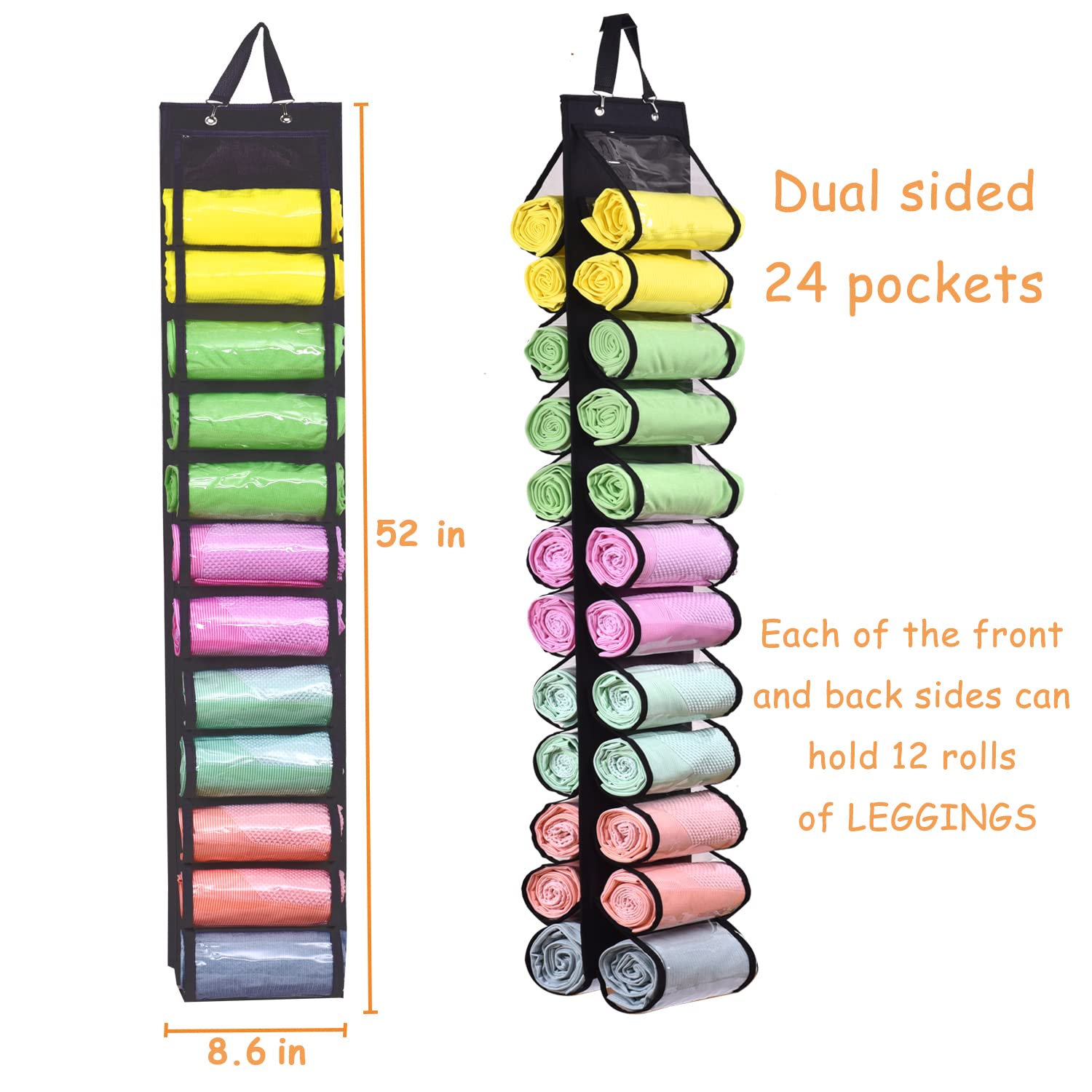 Hendiy Rotatable Pants Hanger Organizer - 3 Pack With 10 Clips, Holds 30 Leggings Or Pants