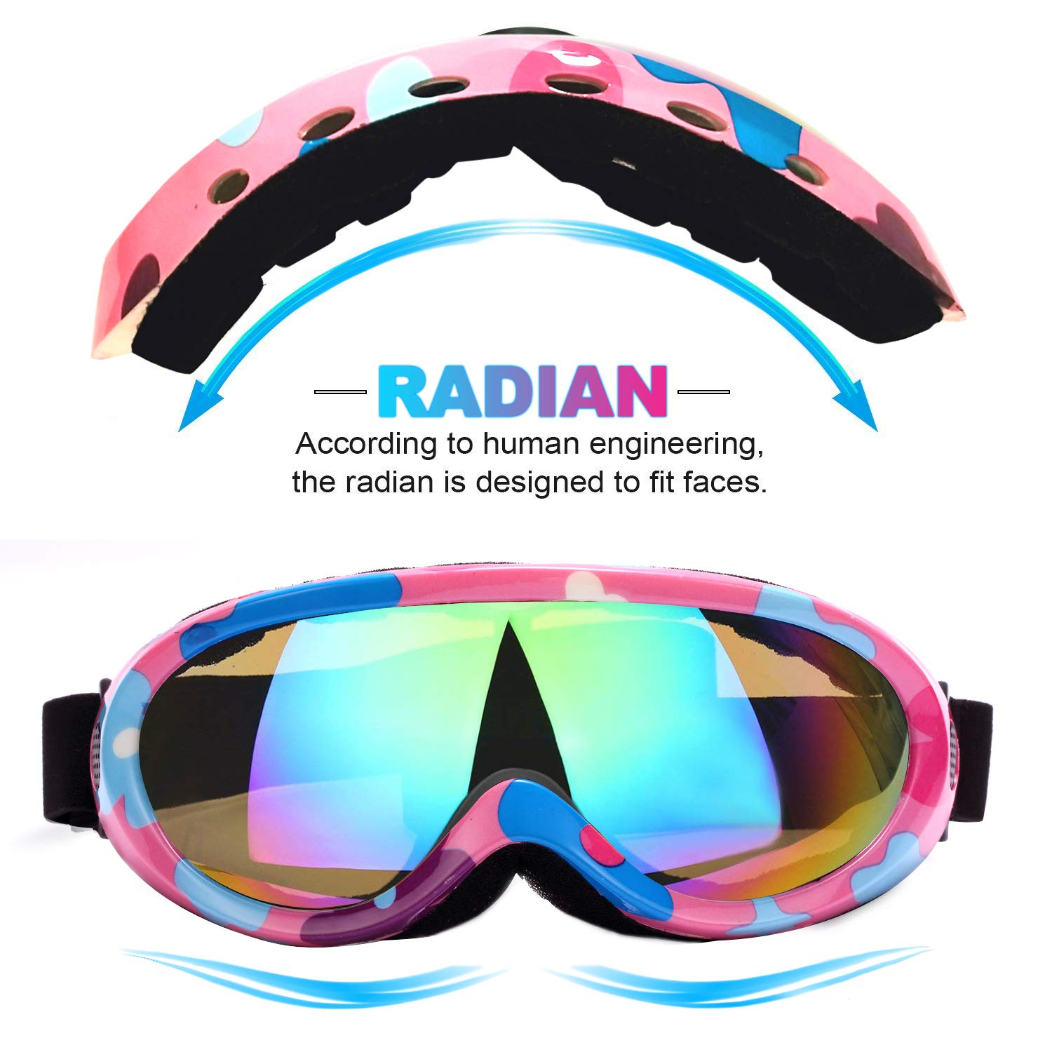 Gafas de esquí, 2 unidades, para niños, niñas, jóvenes, hombres