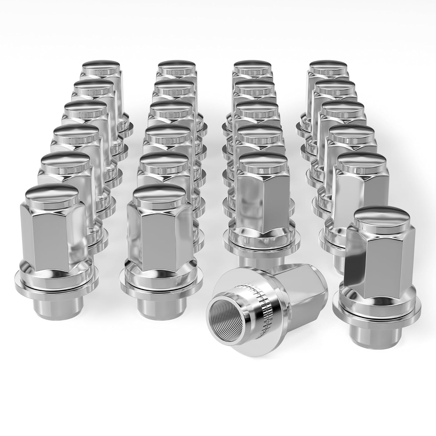 12x1.5 ホイールラグナット 24個 M12x1.5 13/16インチ (21mm) 六角 高さ1.85インチ マグワッシャー 