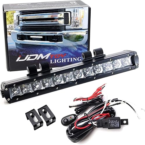 iJDMTOY Kit de barra de luz LED de parachoques inferior de 13 pulgadas y 60 W, compatible con Ford F250 F350 Super Duty 2017 en adelante, incluye