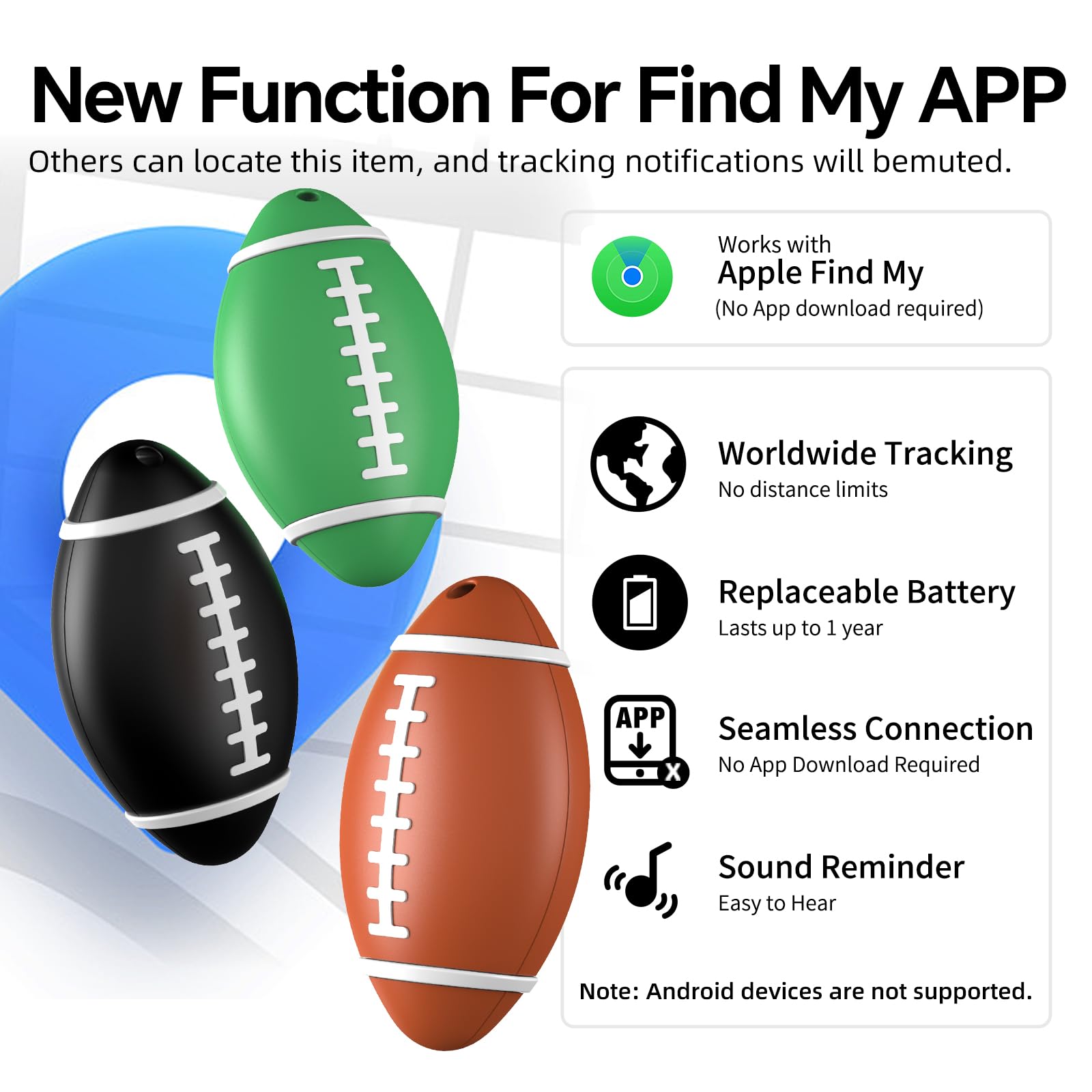 SHULIANCABLE Air Tracker Tag, Bluetooth Localizzatore Funziona con Apple Dov'è App (Solo iOS), Localizzatore Chiavi, Trova Oggetti per Chiavi, Bagagli, Valigie e Altro, Impermeabile IP67 (3 Pezzi)