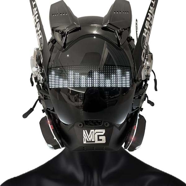 JOIN DAN Cyberpunk - Masque futuriste - Masque de science-fiction gothique - Convient pour les fêtes d'adultes casque.