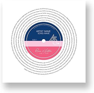 [SF Customizables] Personalized Vinyl Record Label Print Favorite Song Wall Art Any Song Lyrics Gift From Custom Song And Artist [Poster Print ONLY]