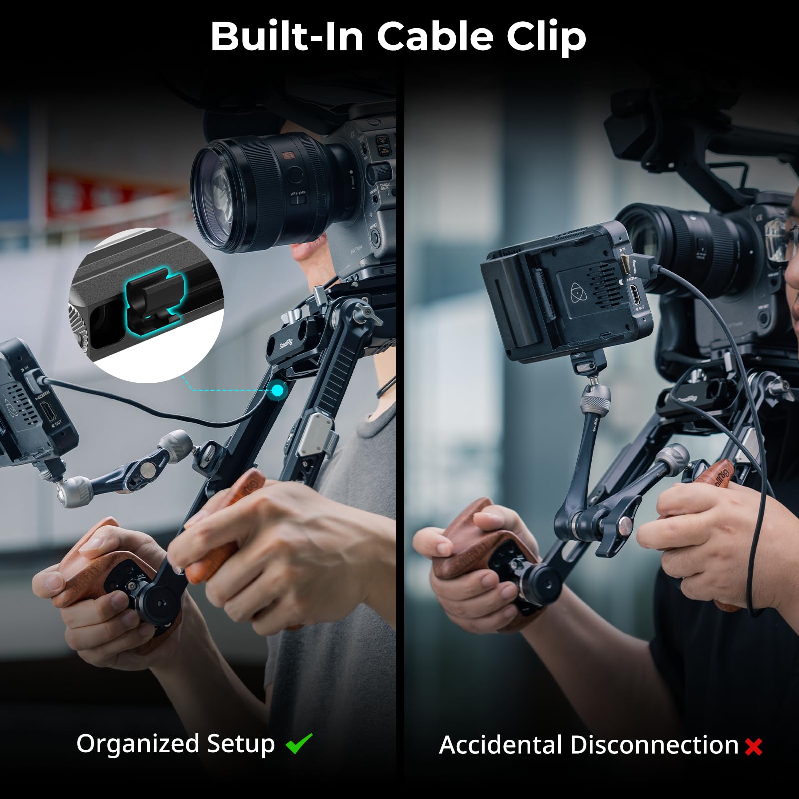 SMALLRIG Adaptador de Extensión de Brazo con Rosetón M6 para ARRI, Ajuste Rápido de Longitud con un Solo Toque, Paquete de 2-5206